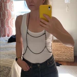 Free People antiqued brass body chain harness